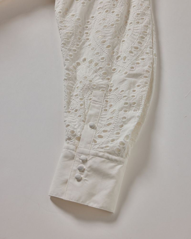 YENN イエン EMBRO SLEEVE SHIRT 刺繍スリーブシャツ y253-12084