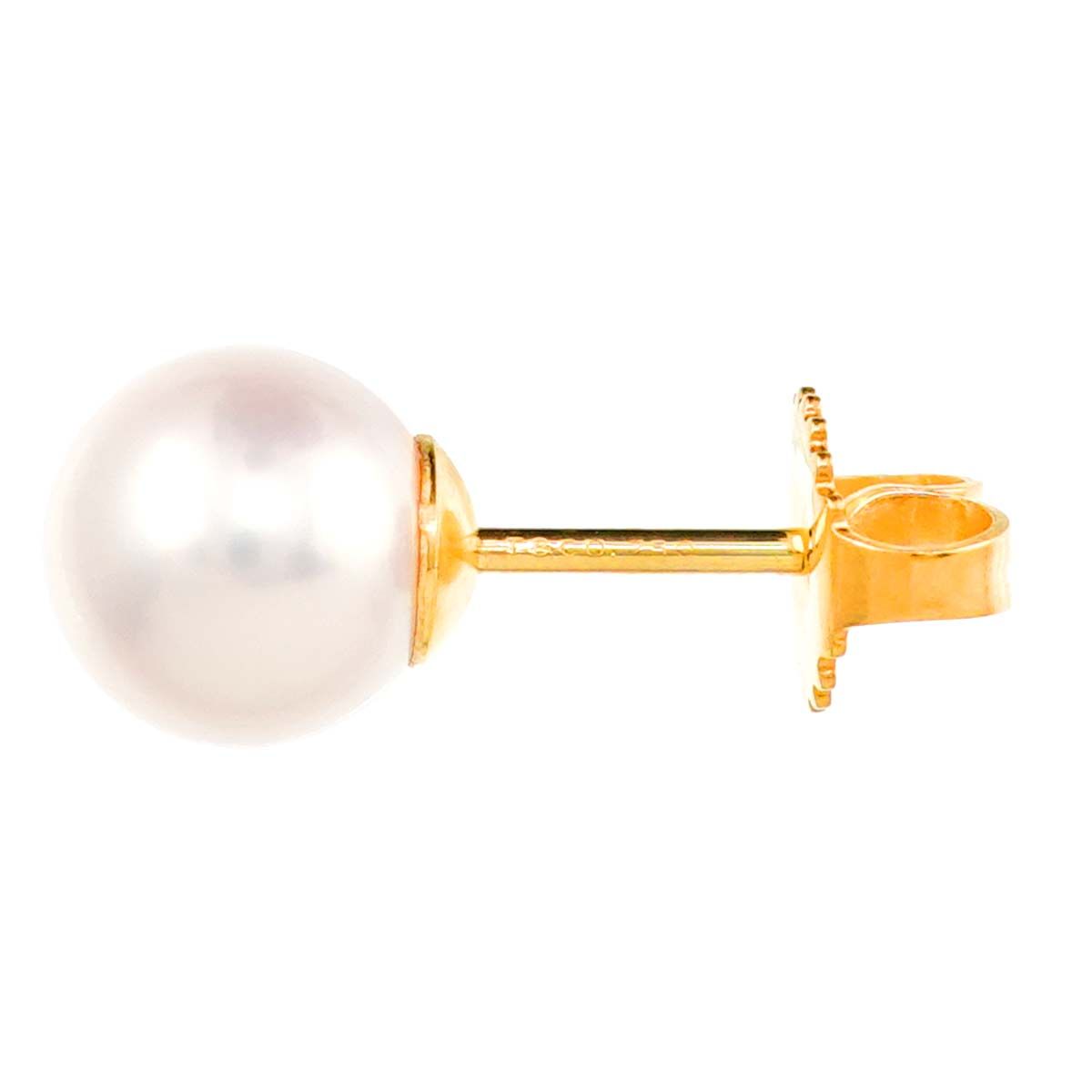 ティファニー TIFFANY&Co. アコヤ真珠 7.1-7.0mm ピアス K18 YG  