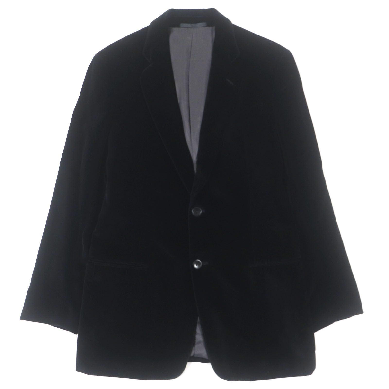 ARMANI COLLEZIONI アルマーニコレッツォーニ ベロア シングルジャケット テーラードジャケット ブラック 48 メンズ