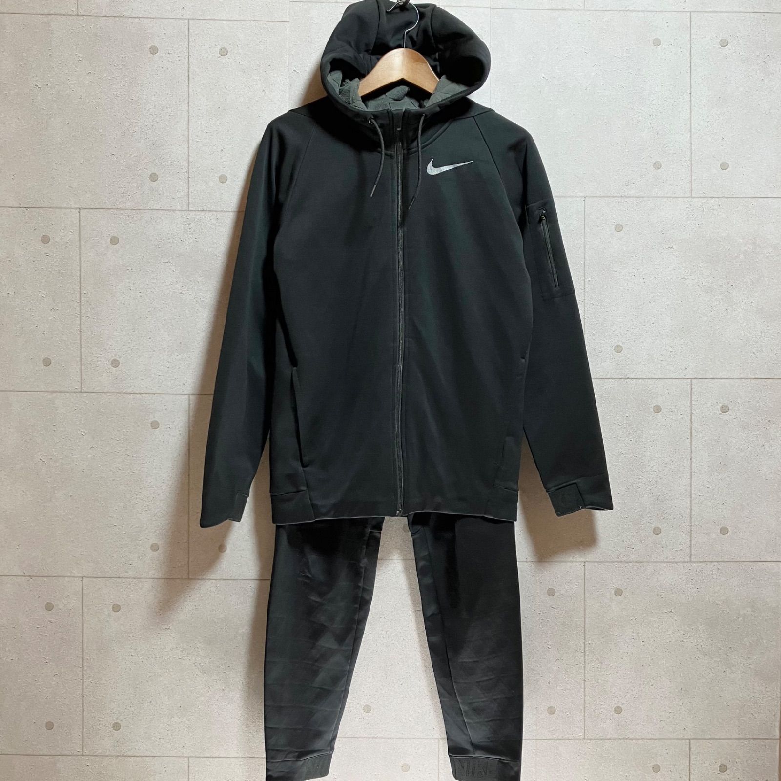 NIKE ナイキ セットアップ ジャージ ジップパーカー 裏起毛 ジップアップ トップス XL ジャージパンツ ジョガーパンツ ブラック 黒 上下  メンズ レディース SG170-4 - メルカリ