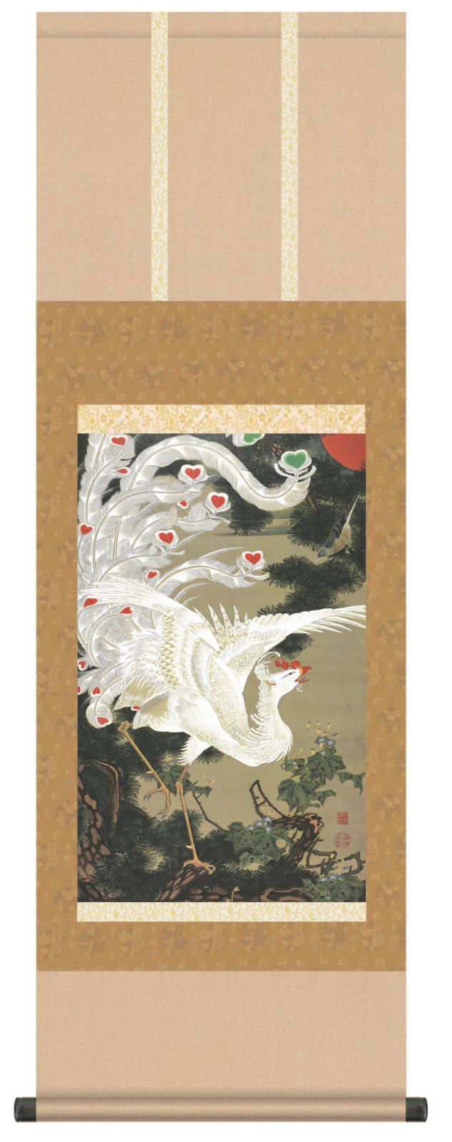 楽天市場】掛け軸 掛軸 赤富士双鶴 あかふじそうかく 幅54.5×高さ約