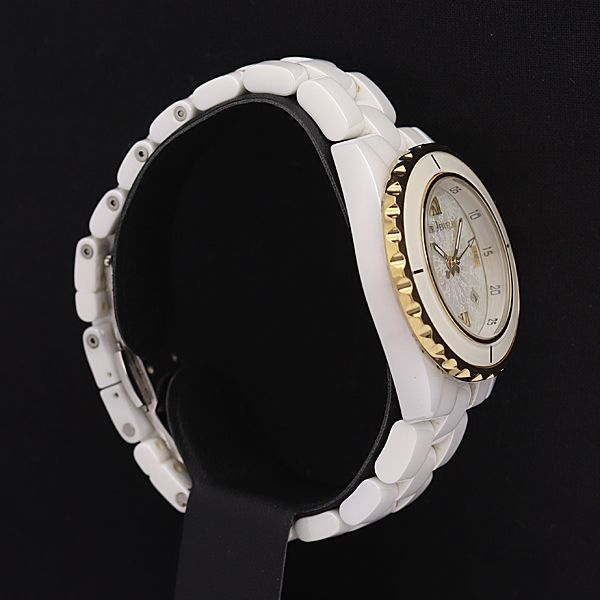 稼働 良品 スタージュエリー QZ ホワイトシェル文字盤 デイト