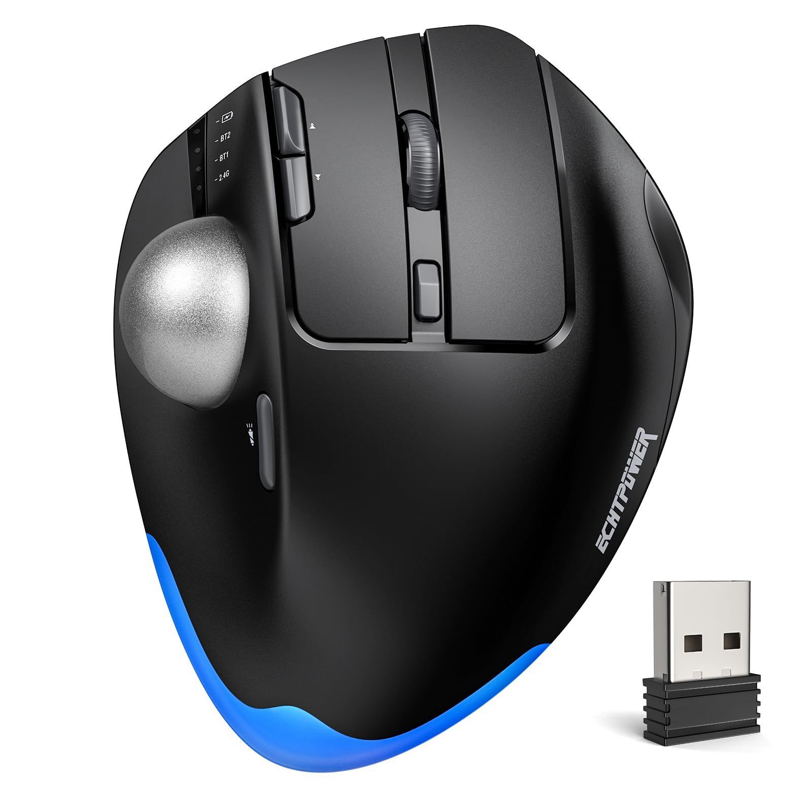 【クーポン有】右手用 8ボタン 長時間使用 人間工学デザイン 静音 Type-c充電式 オフィス/在宅勤務用 5段階DPI調節 RGBライト付き Windows/MacOS/Chrome/Android対応 0と18傾斜調整 Bluetooth/2.4GHz