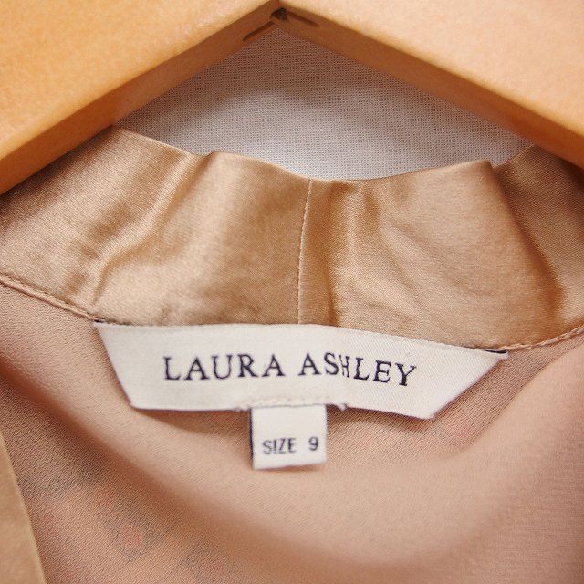 ローラアシュレイ LAURA ASHLEY シルク100％ 柄 ブラウス V