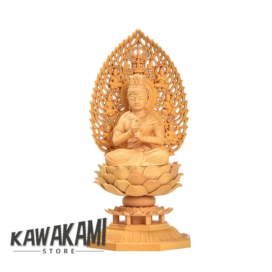 新品大日如来 真言宗 仏像 仏壇仏像 木彫り 柘植の木 飛天光背 新品大日如来 真言宗 仏像 仏壇仏像 木彫り 柘植の木 飛天光背