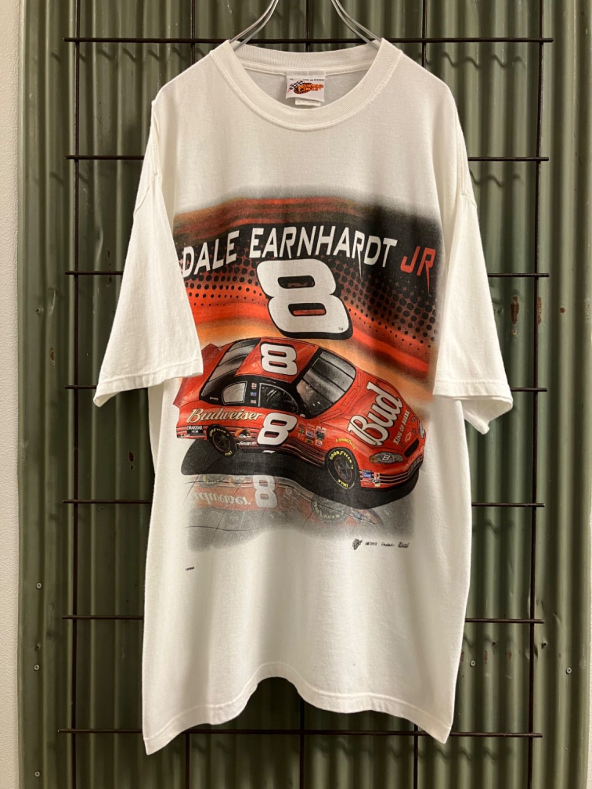 Old DALEEARNHARDT JR Print T-Shirt NASCAR BUDWEISER プリントTシャツ　カットソー