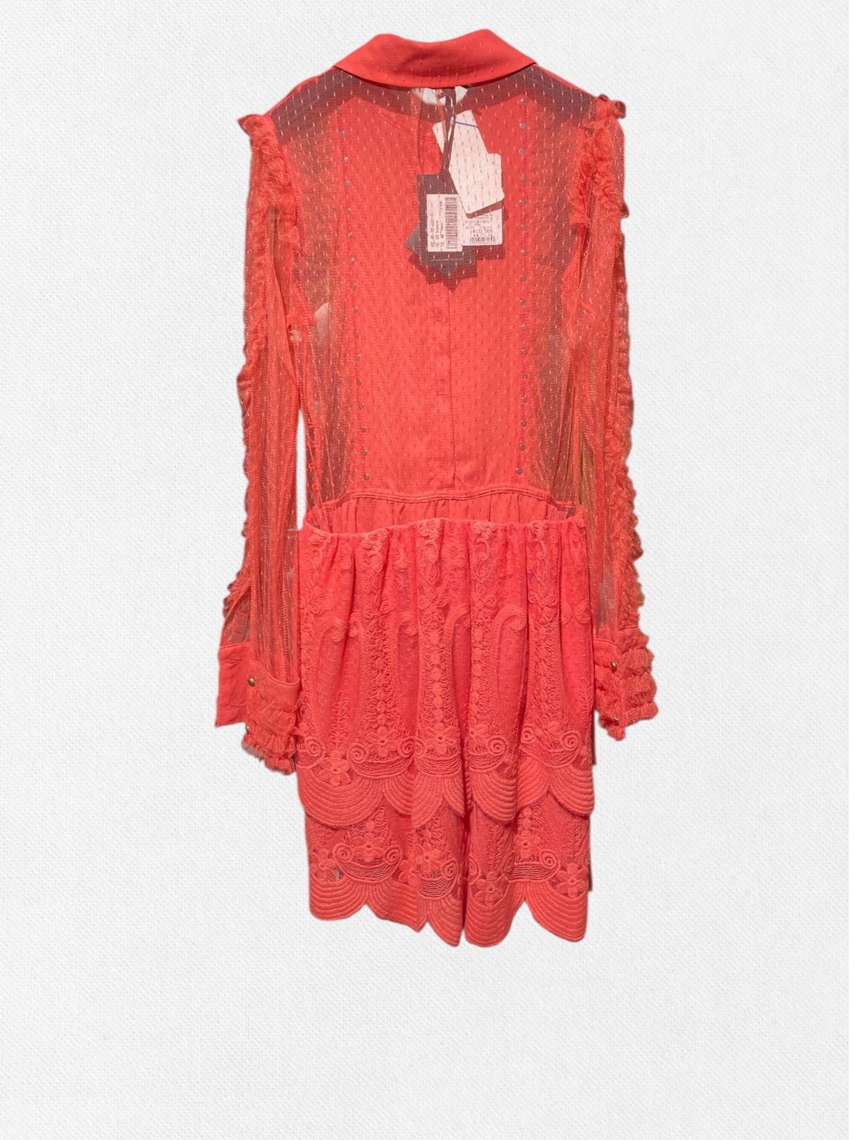 エリザベッタフランキ ELISABETTA FRANCHI ワンピース40サイズ レッド レディース レースワンピース イタリア製