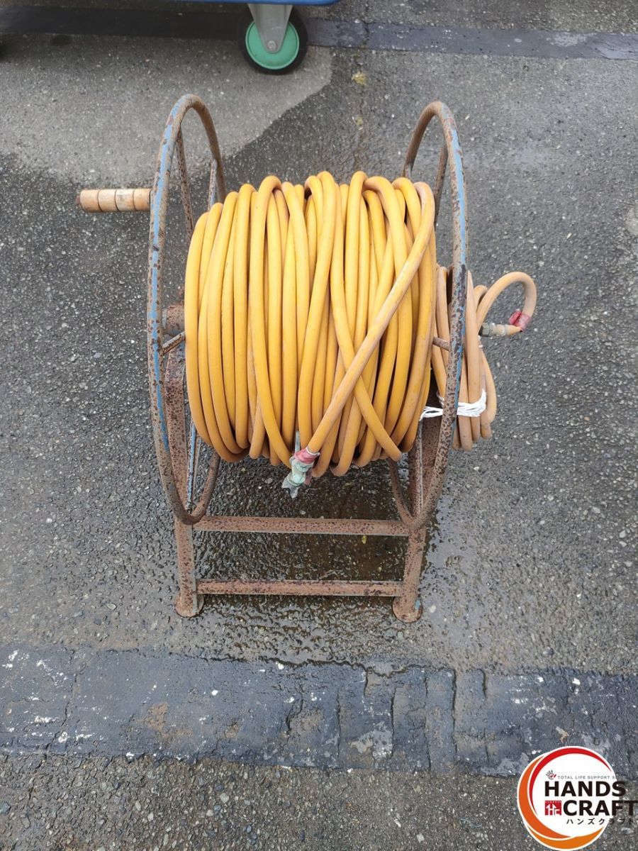 ● ジャンク品扱い 噴霧ホース 噴霧器 延長ホース ドラムホース 通水 済み 長さ不明 園芸 補修あり