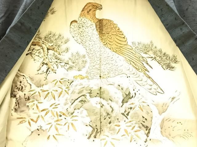 平和屋着物■極上　男性　紬・髭紬羽織セット　色無地　利休鼠色　逸品　CZAA4300s5 平和屋着物□極上 男性 紬・髭紬羽織セット 色無地 利休鼠色 逸品