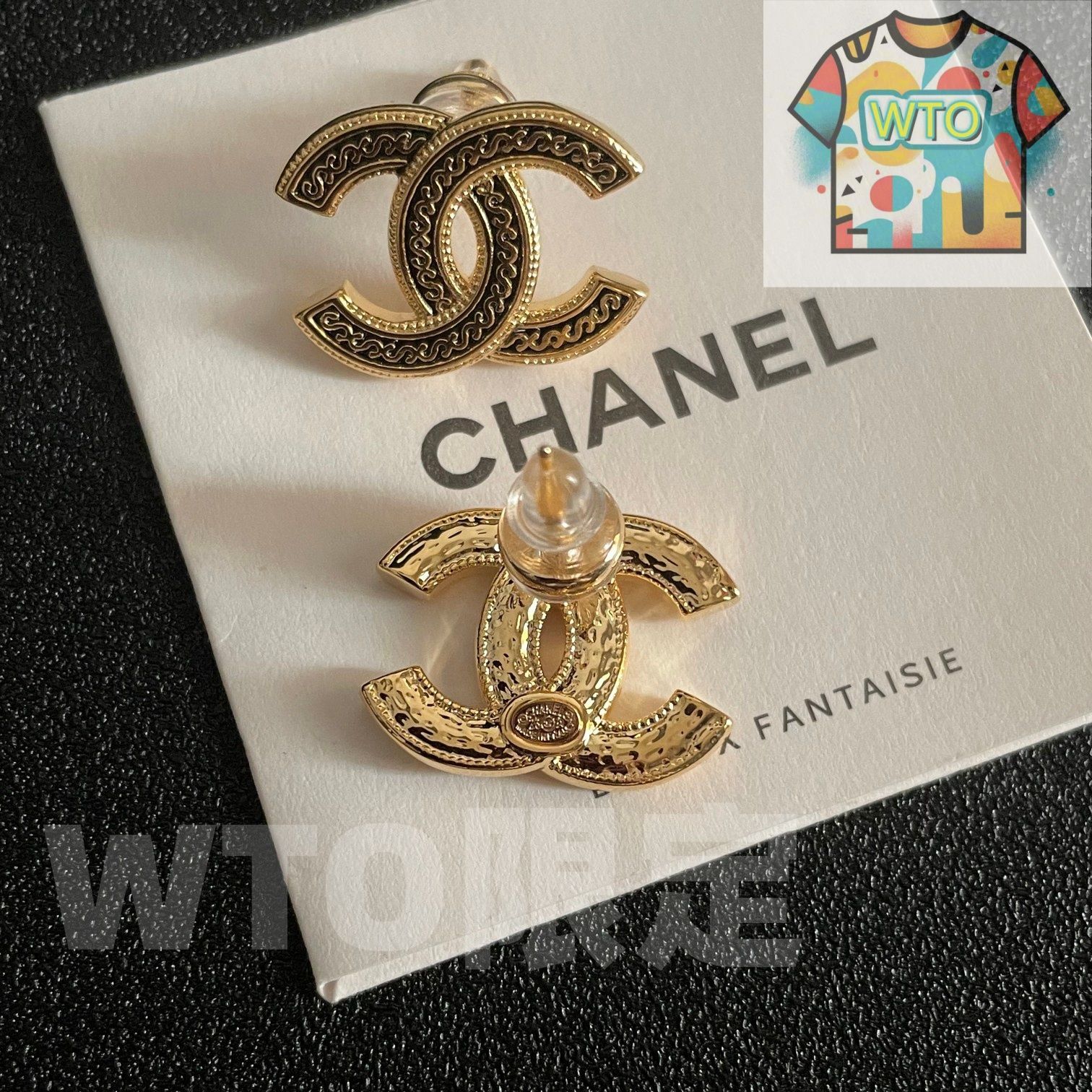 今日WTO】Chanel ヴィンテージ アルファベットピアス 送料無料