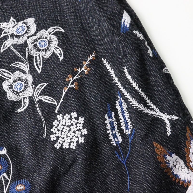253 未使用　マーブルシュッド　marble sud 花　刺繍　スカート marble SUD(マーブルシュッド)フラワー刺繍タックスカート“EMB