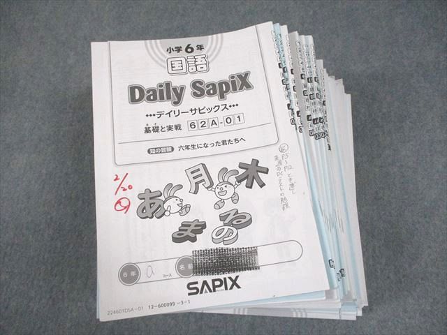 SAPIX 小学6年 国語 デイリーサピックス 基礎と実戦 62A-01～38 計38