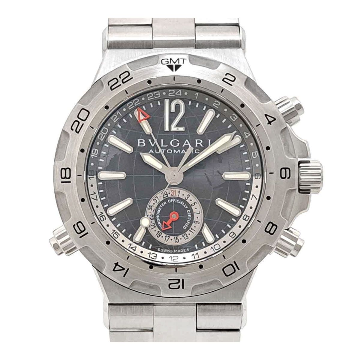 ブルガリ ディアゴノ プロフェッショナル GMT DP42SGMT 自動巻き ステンレススティール メンズ BVLGARI 時計