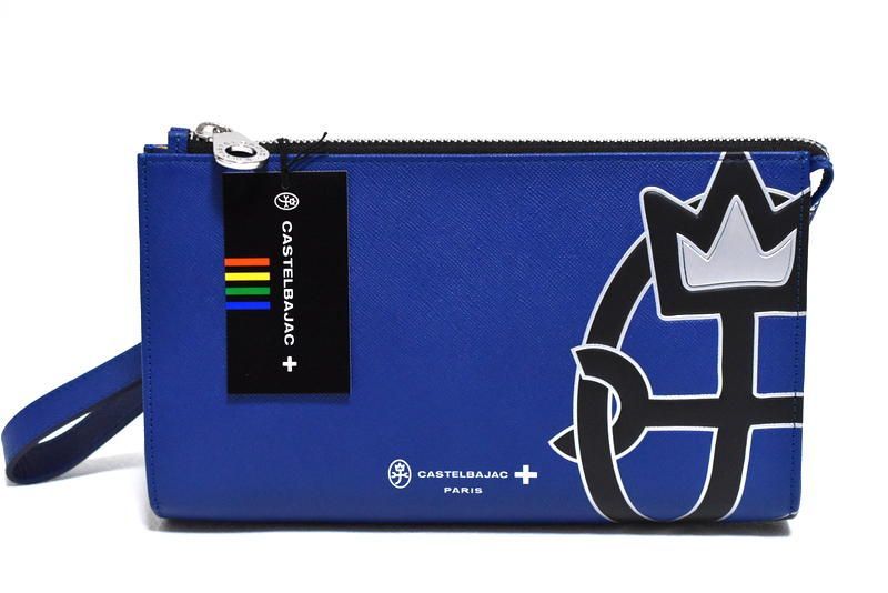 新品 CASTELBAJAC 【ウプラ】クラッチバッグ 054221 ブルー IKETEI 