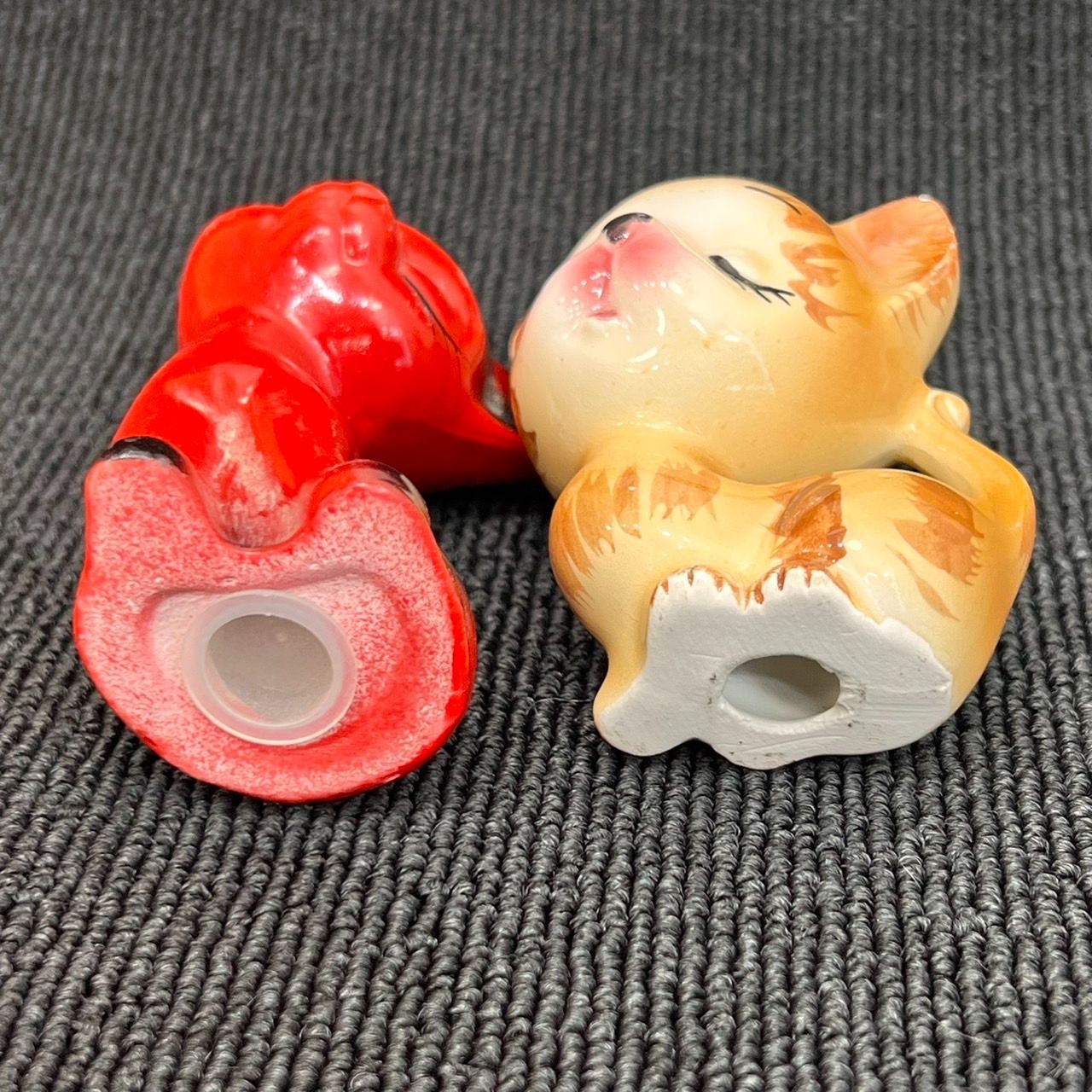 昭和レトロ アンティーク 陶器 フィギュリン ヴィンテージ 猫の置き物 