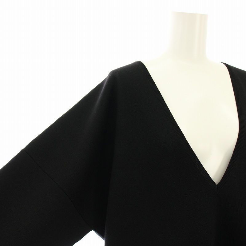未使用品 イエナ 24AW スーパーファインスムースVネックプルオーバー ニット セーター 長袖 タグ付き F 黒 24080900355030 レディース イエナ IENA 24AW スーパーファインスムースVネックプルオーバー