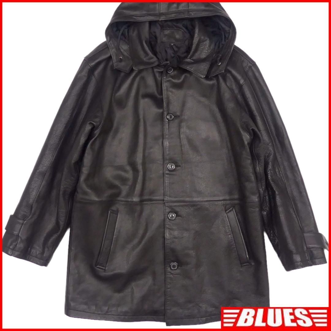 レザー コート パーカー フーディー 本革 黒 メンズ ロングコート JJ956 レザー コート パーカー フーディー 本革 黒 メンズ ロングコート