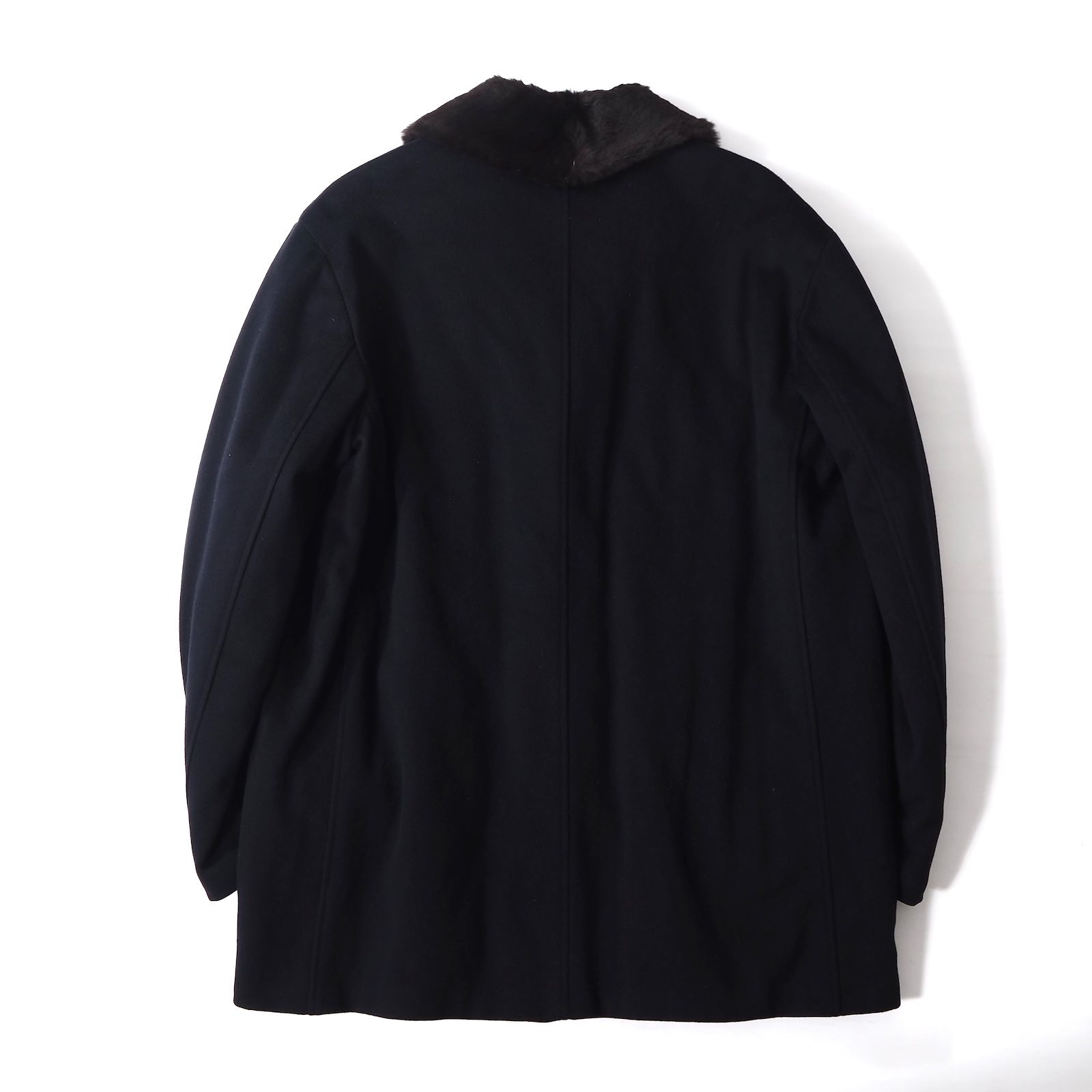 【美品✨】アルマーニコレツォーニ チェスターコート ロング丈 カシミヤ 黒 52 ◎良品 アルマーニコレツィオーニ ARMANI COLLEZIONI ウール