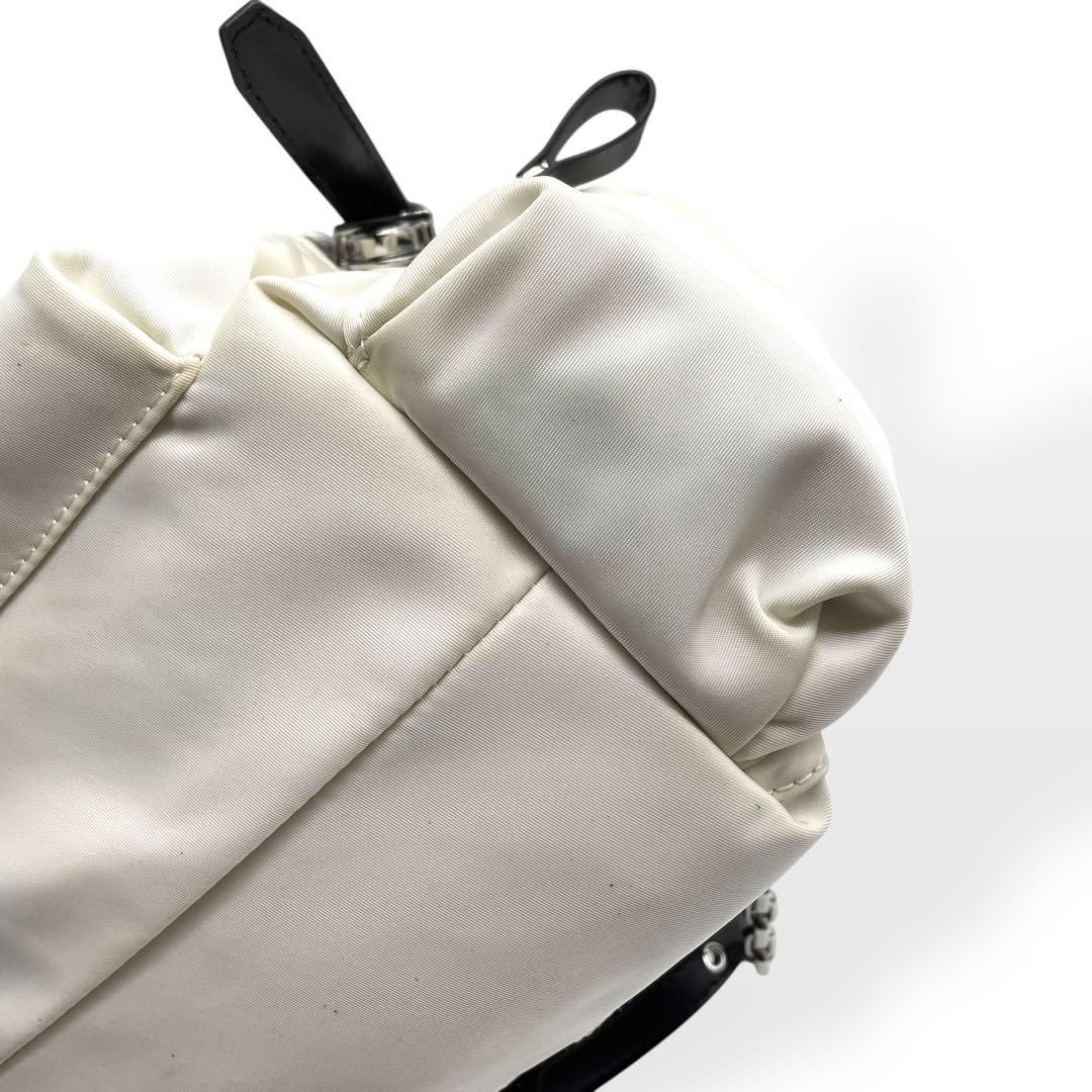 美品 レア MICHAEL KORS リュック ナイロン レザー ホワイト MK