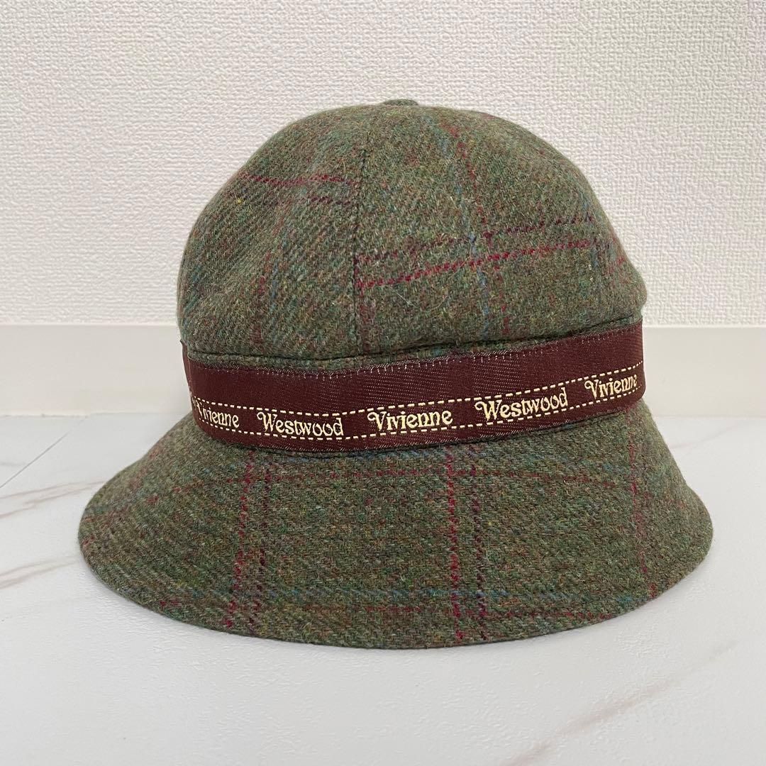 Vivienne Westwood ウール バケットハット チェック カーキ系 ヴィヴィアンウエストウッド