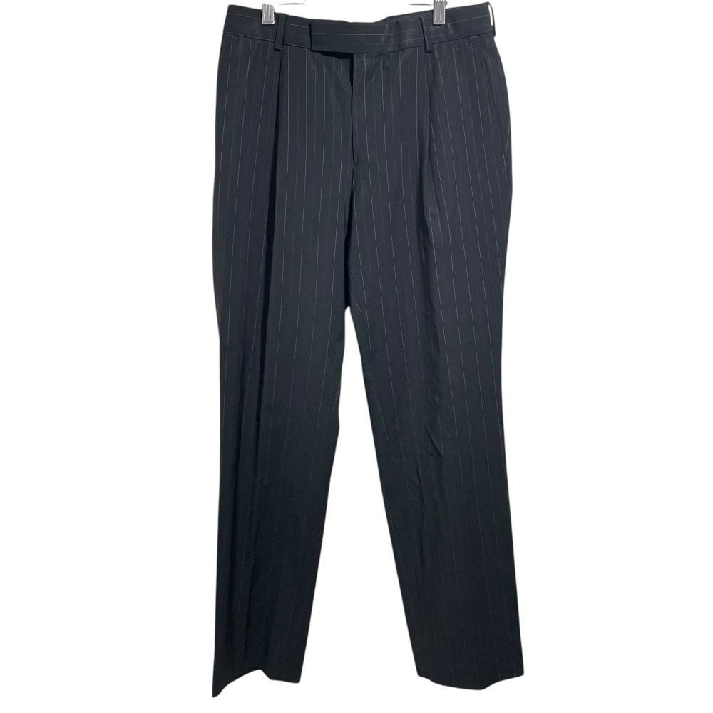 【極美品】HUGO BOSS セットアップ　シアサッカネイビー ストライプ 46 HUGO BOSS Zegna セットアップ スーツ ネイビー ストライプ