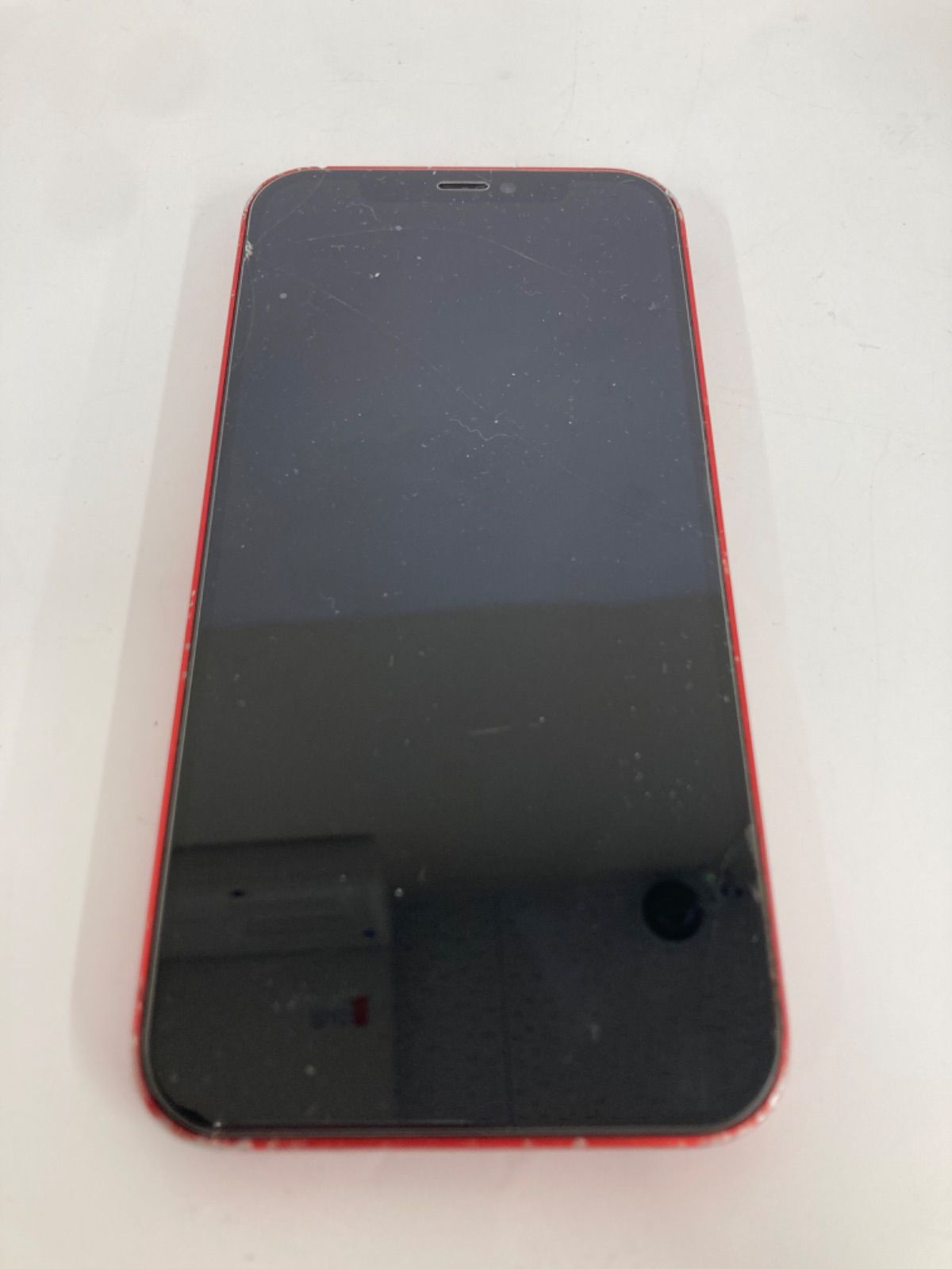 ☆初期化済み ワレあり iPhone12 レッド ショップ 本体 64GB