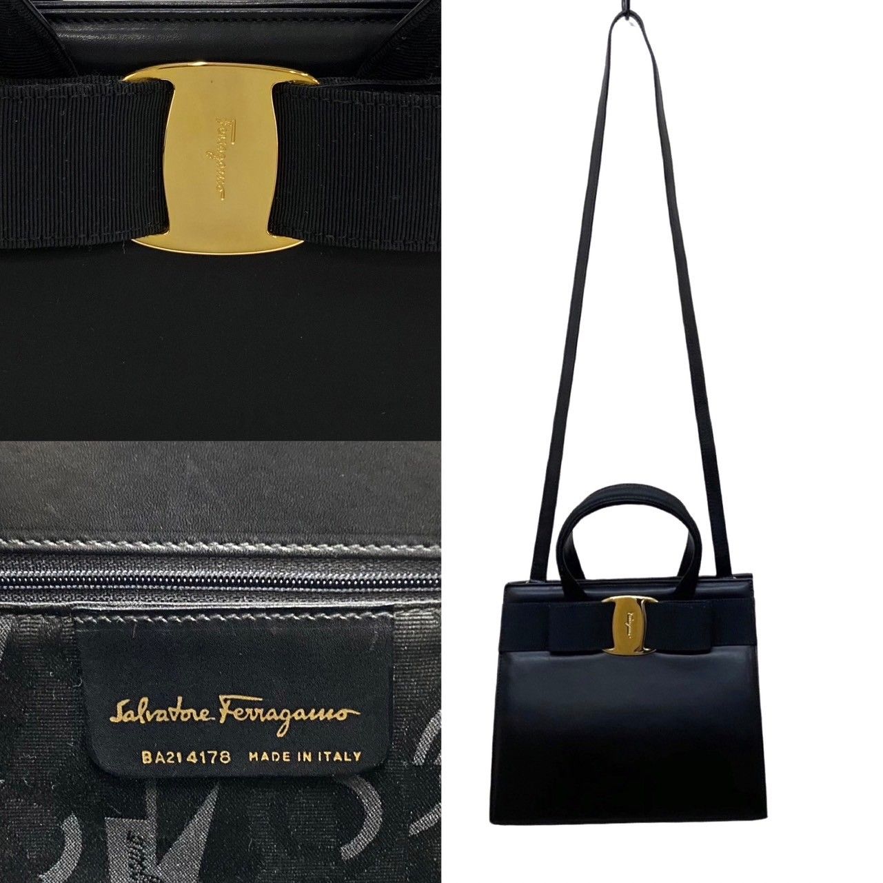 極 美品 袋付き Salvatore Ferragamo サルヴァトーレフェラガモ ヴァラ