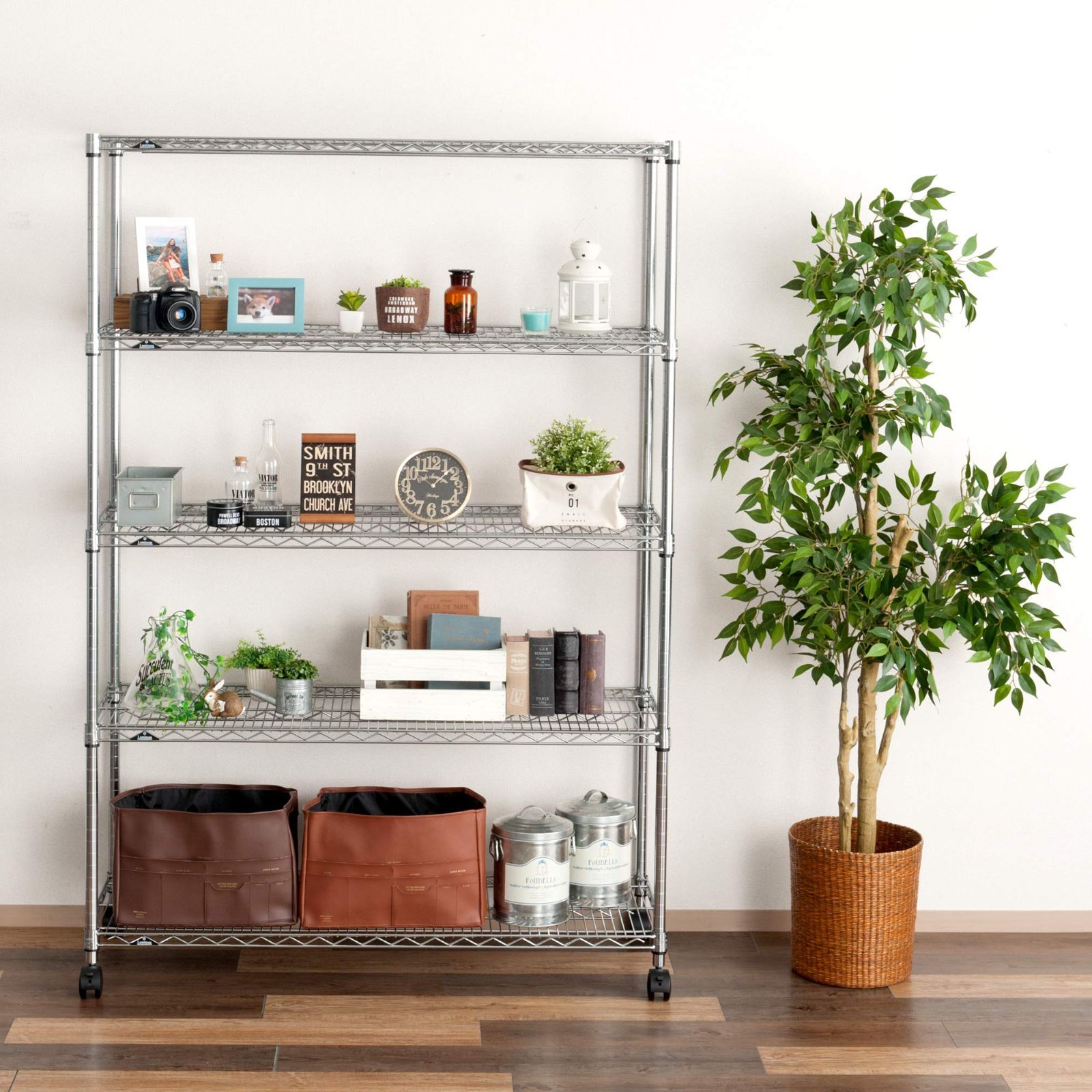 数量 幅120 5段 サビに強い 収納棚 防錆加工 スチールラック 業務用 耐荷重250kg ラック 棚板1枚あたり キャスター付き レギュラー 豊富なカスタムパーツ ルミナス ポール径25mm 幅121.5×奥行46×高さ179.5cm ドウシシャ