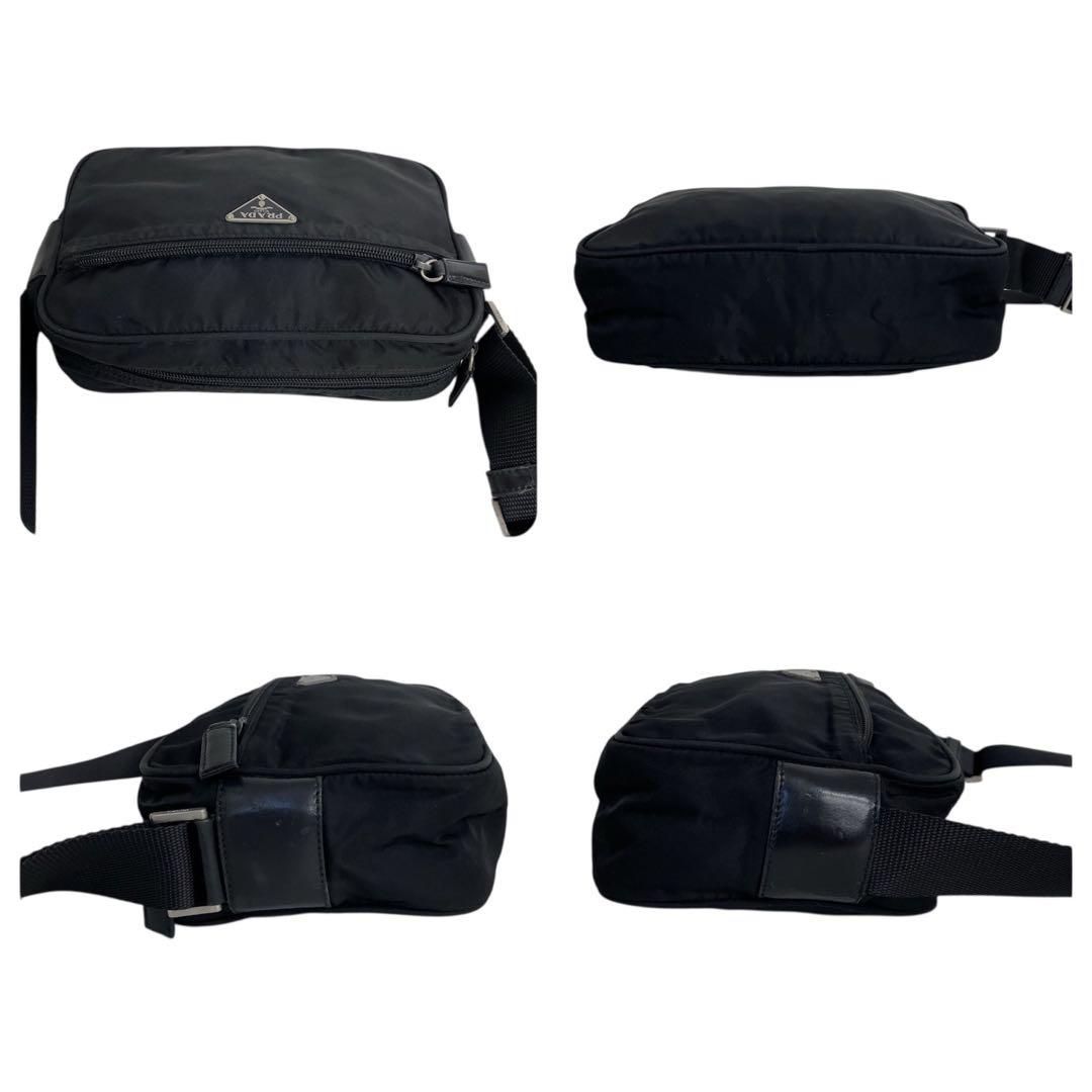 極美品　プラダ　三角ロゴ　ナイロン　黒　カメラバッグ　ショルダーバッグ 4762 極美品 PRADA プラダ カメラバッグ ショルダーバッグ ナイロン 三角