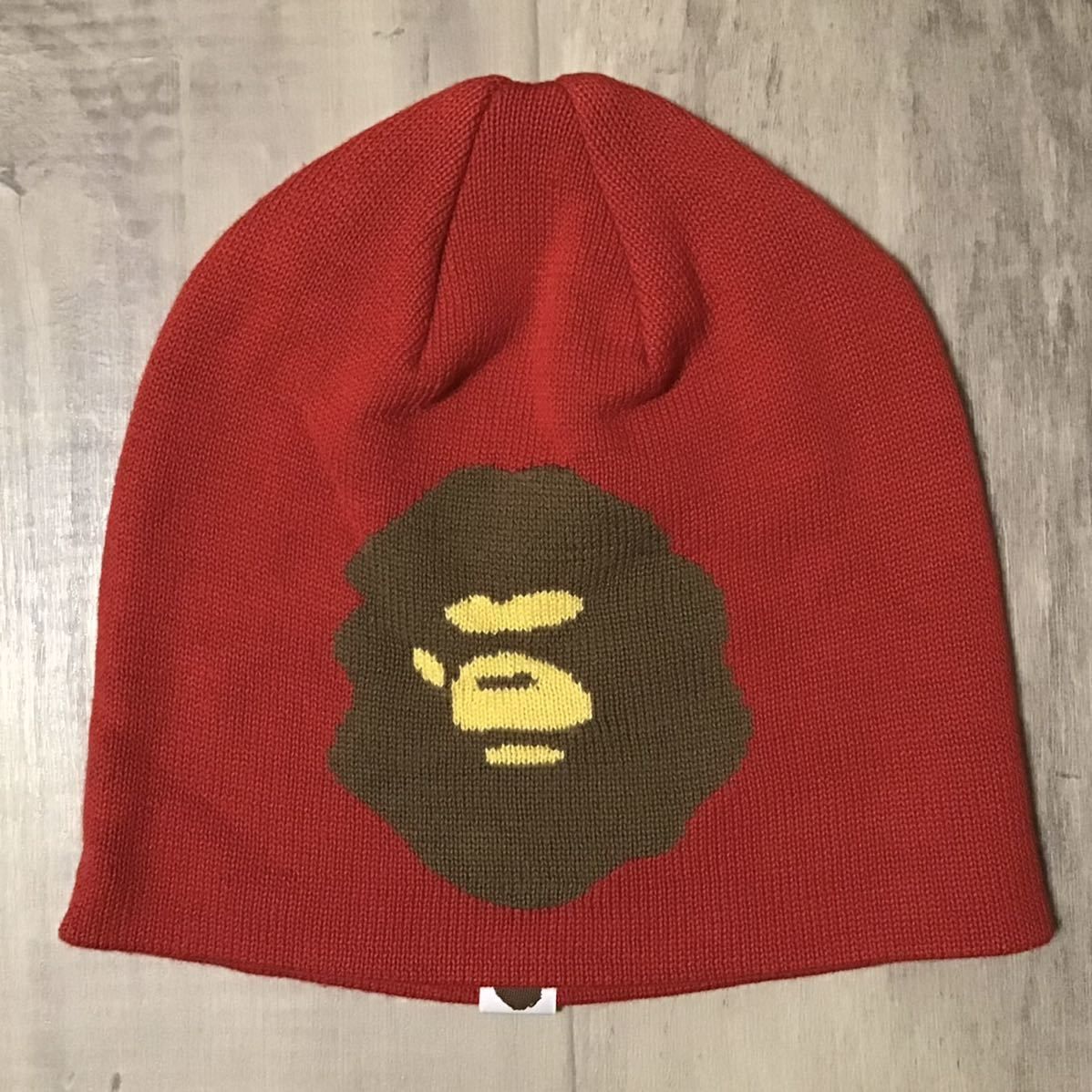 APE HEAD ニット帽 レッド a bathing ape BAPE エイプ ベイプ ア