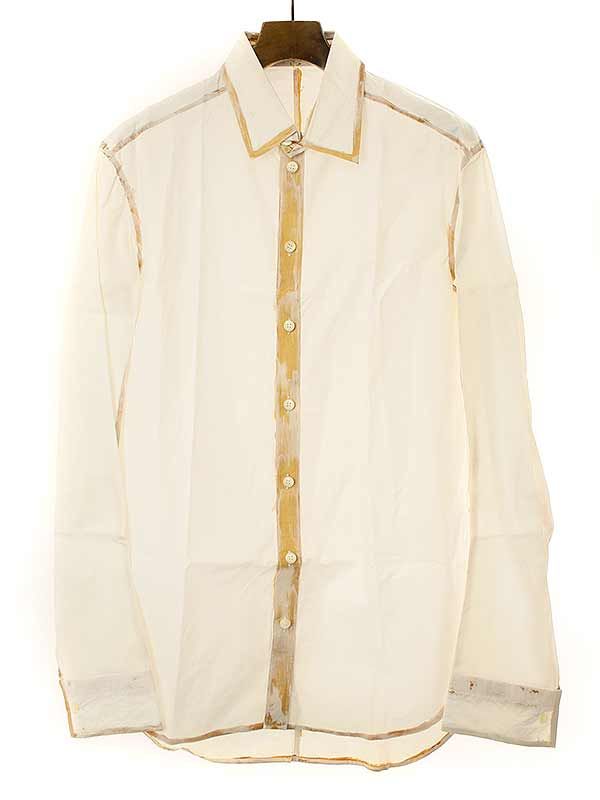 CAROL CHRISTIAN POELL ホワイト長袖シャツ Carol Christian Poell White Chainseam Shirt CM/2240 SPUR/1