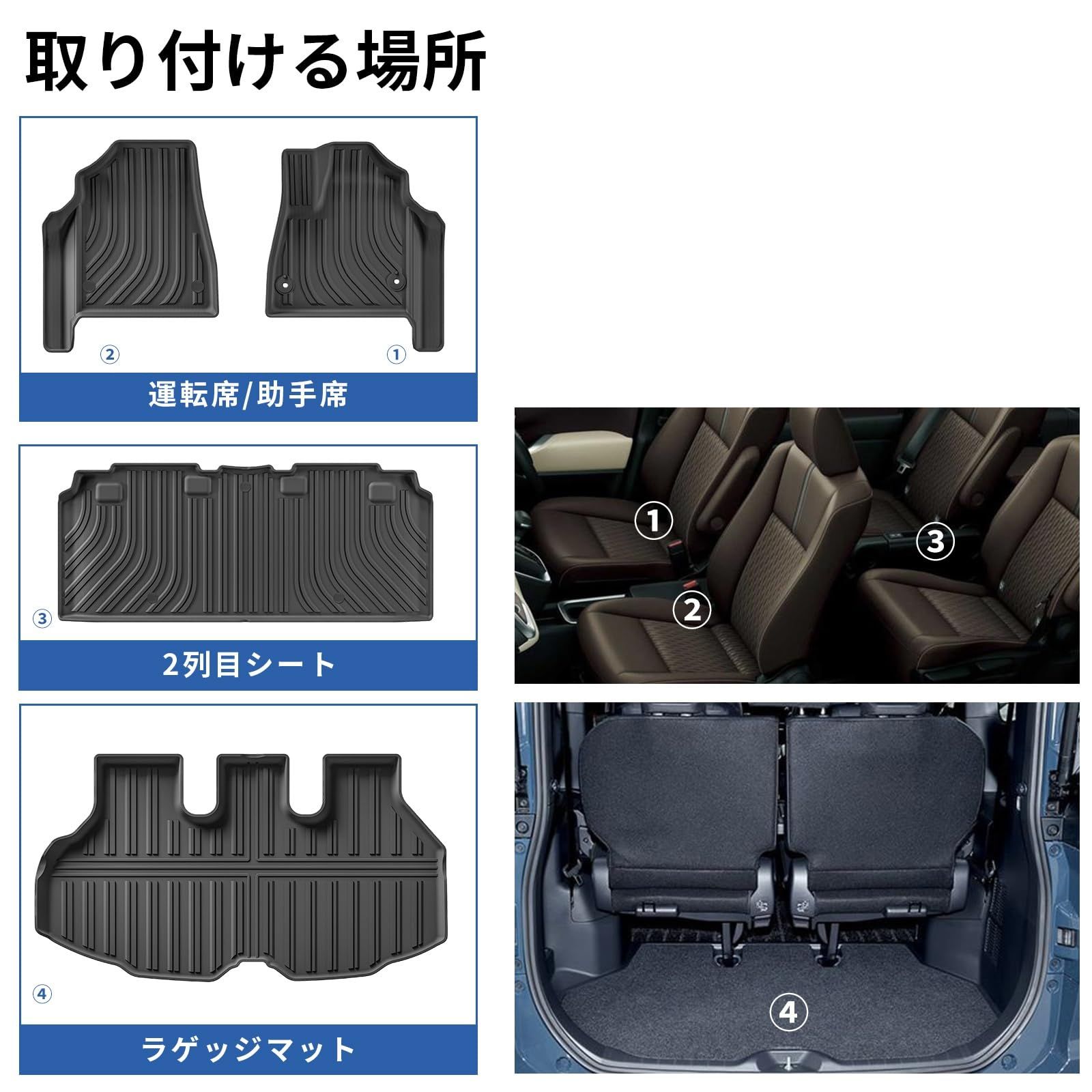 立体カーマット 1月-現行 トランクマット 90系 車種 設計カーマット TPE素材 VOXY 防水 NOAH 滑り防止 フロアマット ラゲッジマット 耐汚れ 全グレードに対応 取付簡単 ノア90系 カスタムパーツ ヴォクシー