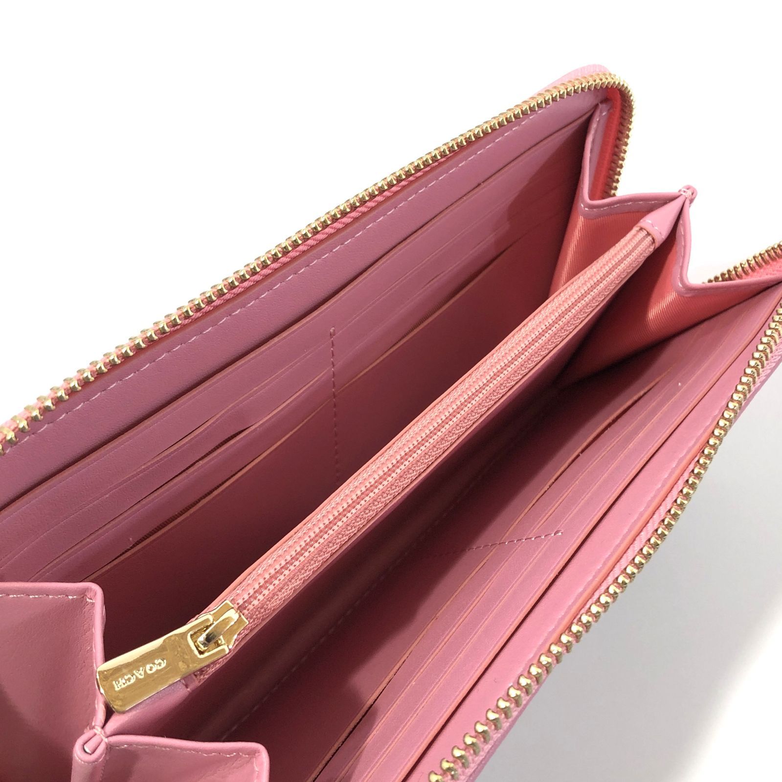 紫波85-0027】COACH コーチ 長財布 シグネチャー キャンバス レザー 