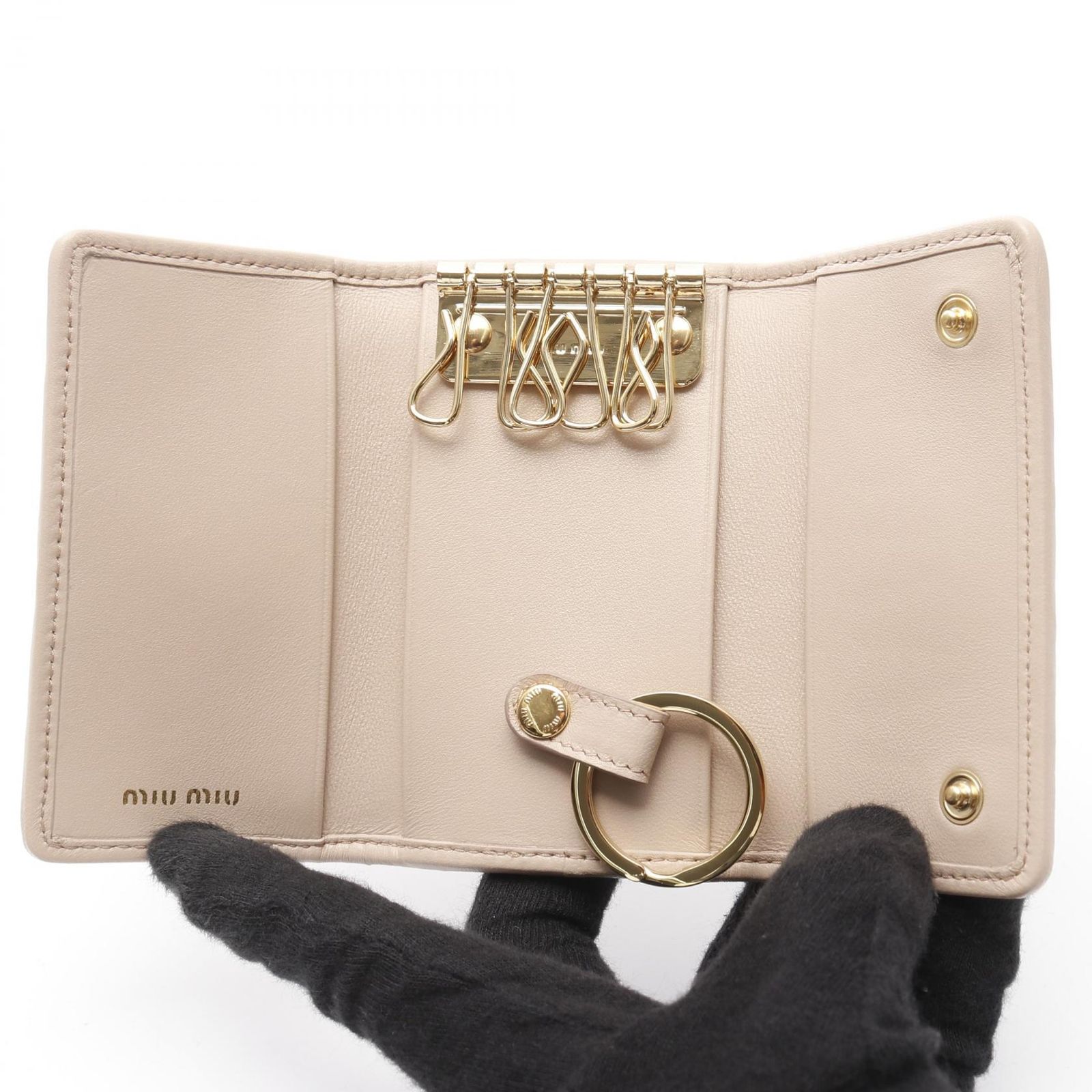 ミュウ ミュウ Miu Miu キーケース マテラッセ ピンク レザー 6連キー