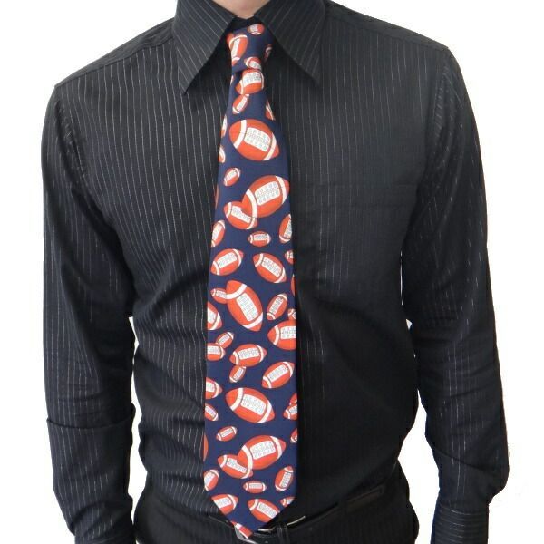 おもしろ ネクタイ おしゃれ 面白 トライを狙ってビッグ フットボールのコミックネクタイ スーツアクセサリー専門店 パーティー グッズ コスプレにも カフスマニア