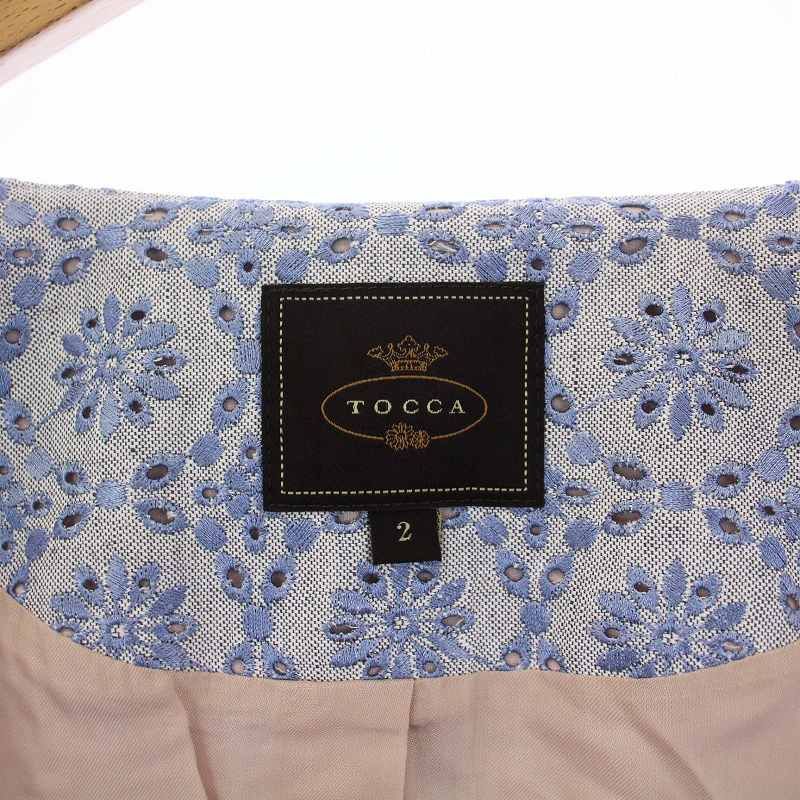 トッカ TOCCA ノーカラーコート アウター ロング カットワーク 2 M