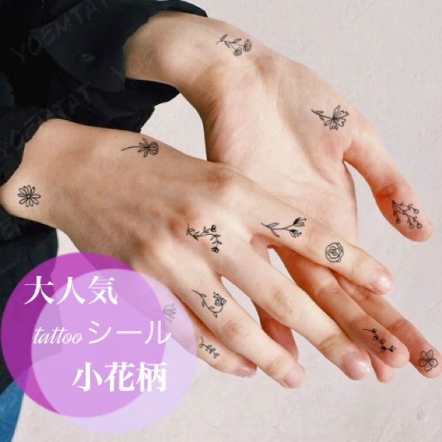 １枚 大人気 タトゥーシール 小花柄 ボタニカル 韓国 かわいい おしゃれ メルカリshops