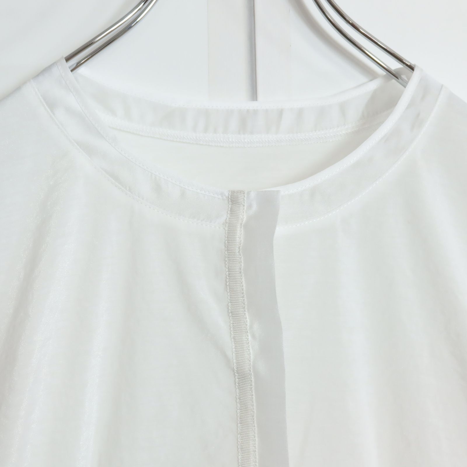 【新品】RES RALIQUE レラリック★長袖シャツ チュニック サイズ38 白系 前開き シアー感♪z14877 新品】RES RALIQUE レラリック☆長袖シャツ チュニック サイズ38 白系