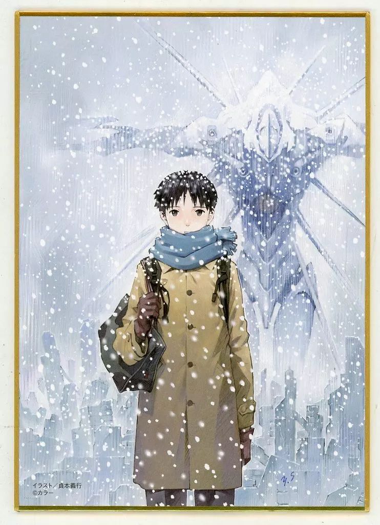 中古】紙製品 碇シンジ(14巻カバーイラスト) 色紙(A6変形サイズ