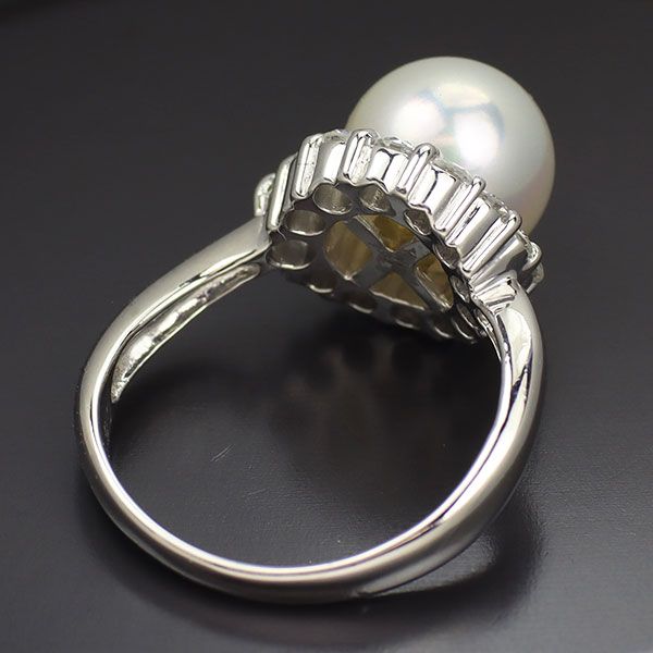 Pt900 アコヤ真珠 ダイヤモンド リング 径約9.5mm D0.61ct - メルカリ 