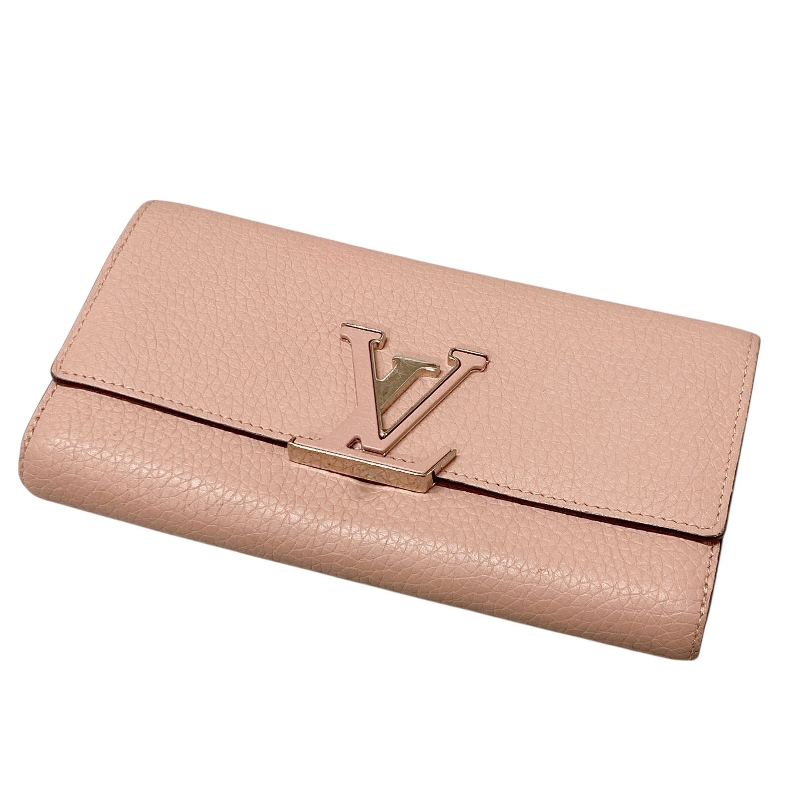 HR1 LOUIS VUITTON ルイヴィトン 長財布 ポルトフォイユ カプシーヌ LV シグネチャー マグノリア ピンク