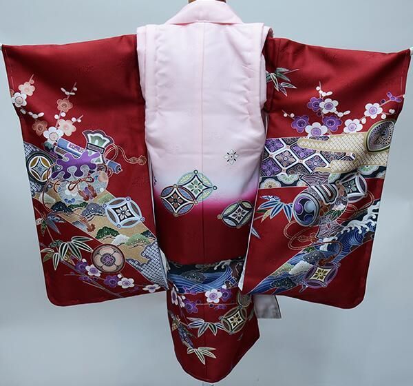 七五三 三歳 男児 被布着物フルセット 日本製 陽気な天使 祝着 NO38627 七五三 三歳 男児 被布着物フルセット 日本製 陽気な天使 祝着 男の子