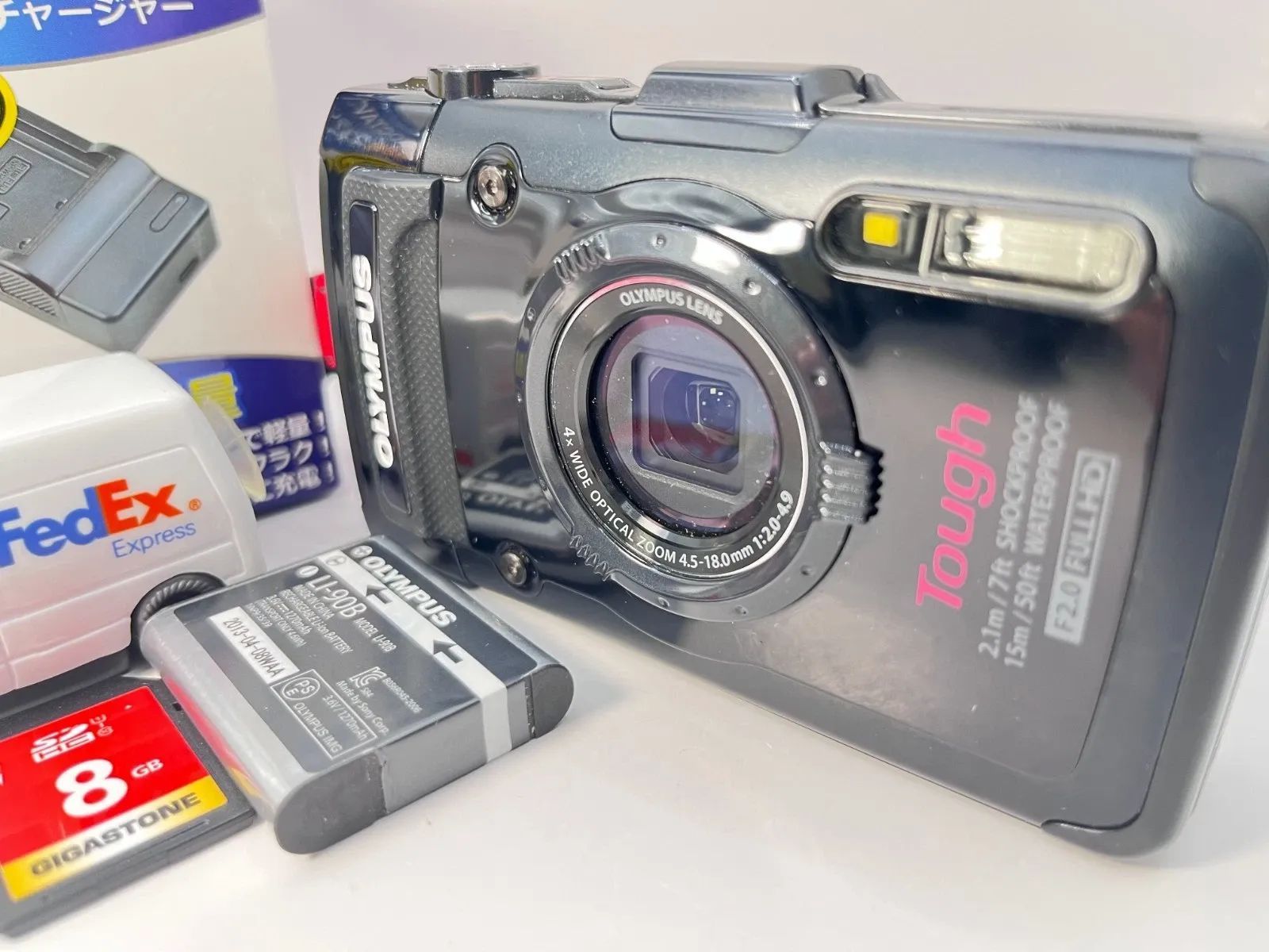 ! ! OLYMPUS TG-2 Tough ブラック 防水カメラ 水中撮影対応 コンデジ デジカメ 動作品 オリンパス B454