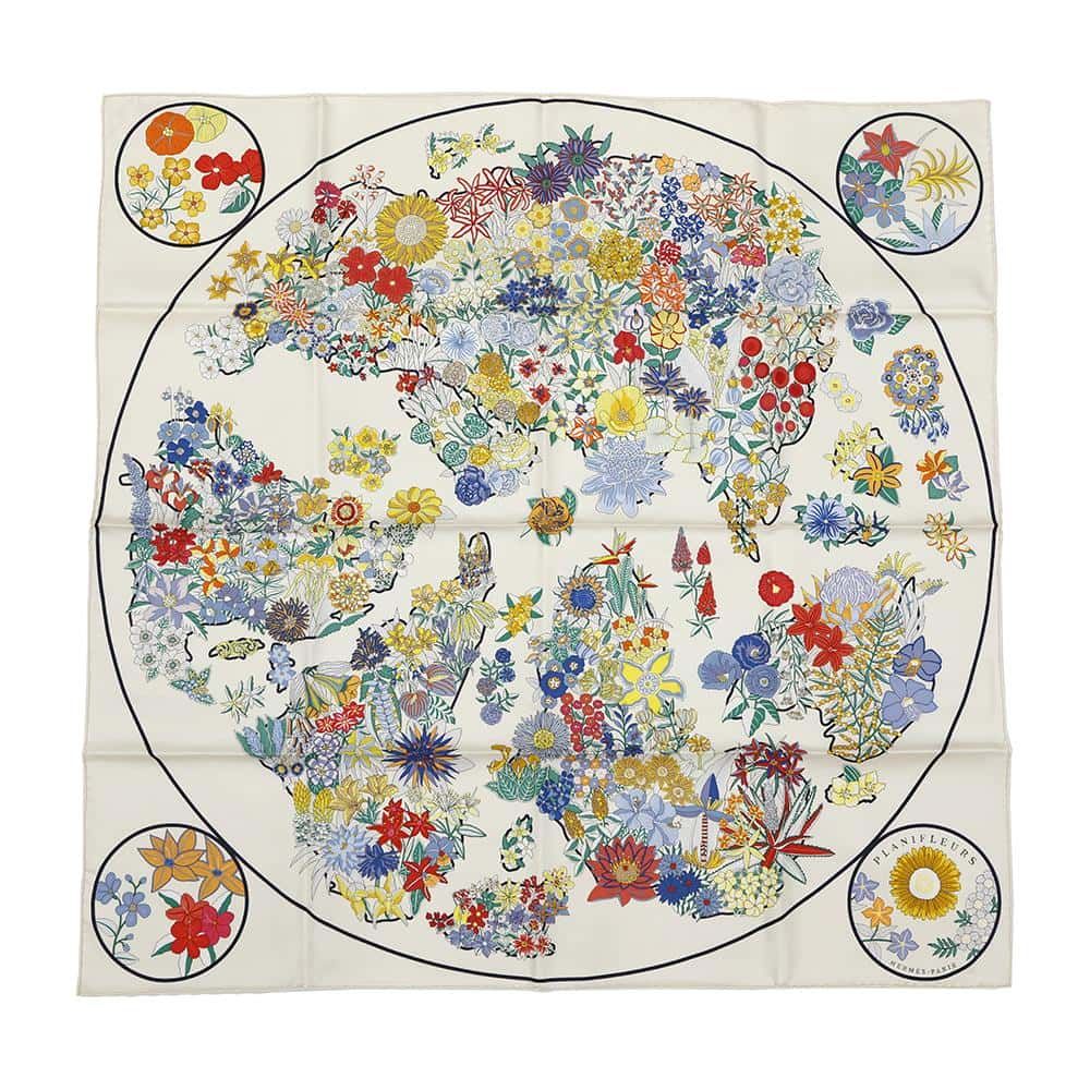 エルメス スカーフ カレ90 プラニフルール Planifleurs HERMES シルク 2025年秋冬