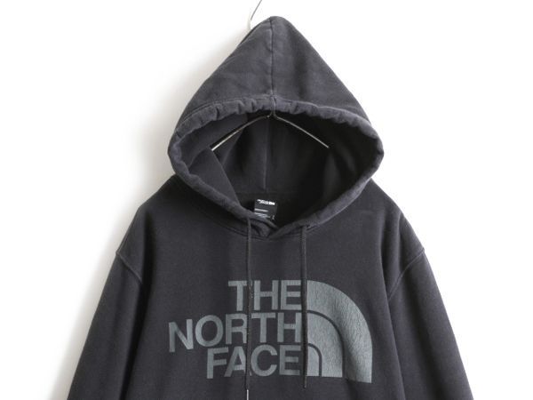 お得なクーポン配布中!】 ノースフェイス プリント スウェット フード パーカー メンズ L 古着 The North Face トレーナー  プルオーバー 裏起毛 アウトドア 薄手 黒 - メルカリ