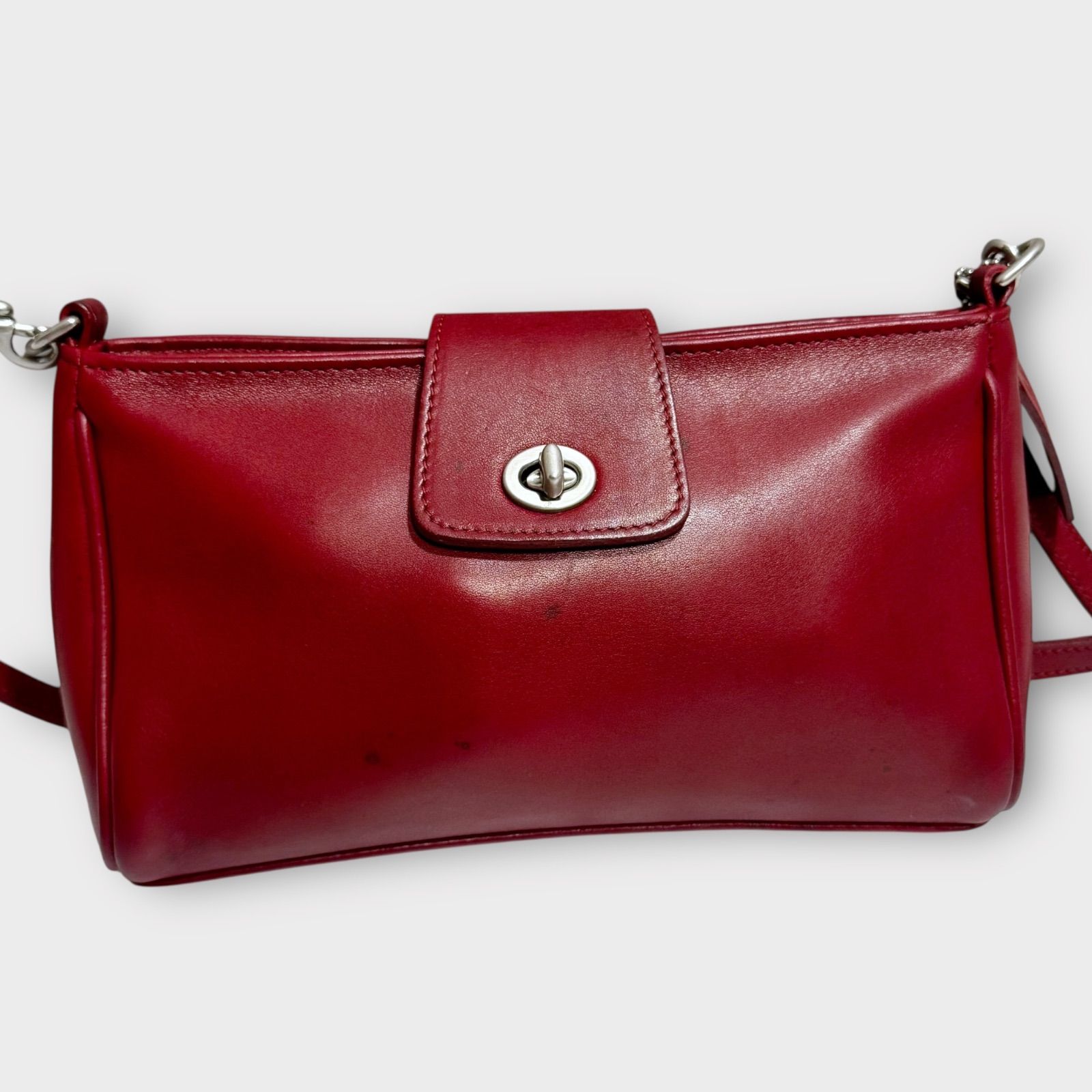 希少✨COACH オールドコーチ　ターンロック ショルダーバッグ　9154 オールドコーチ ☆ USA製 ターンロック レザー ショルダーバッグ