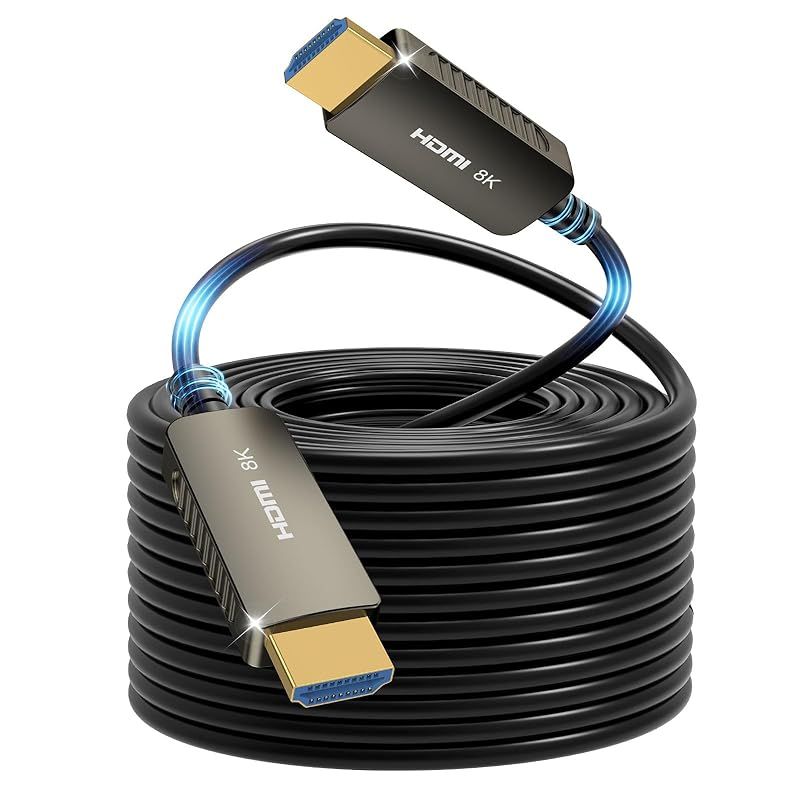 SOEYBAE 8K 光ファイバーHDMIケーブル HDMI 2.1ケーブル 超高速伝送 48Gbps 8K@60Hz 4K@120Hz (100M) 0