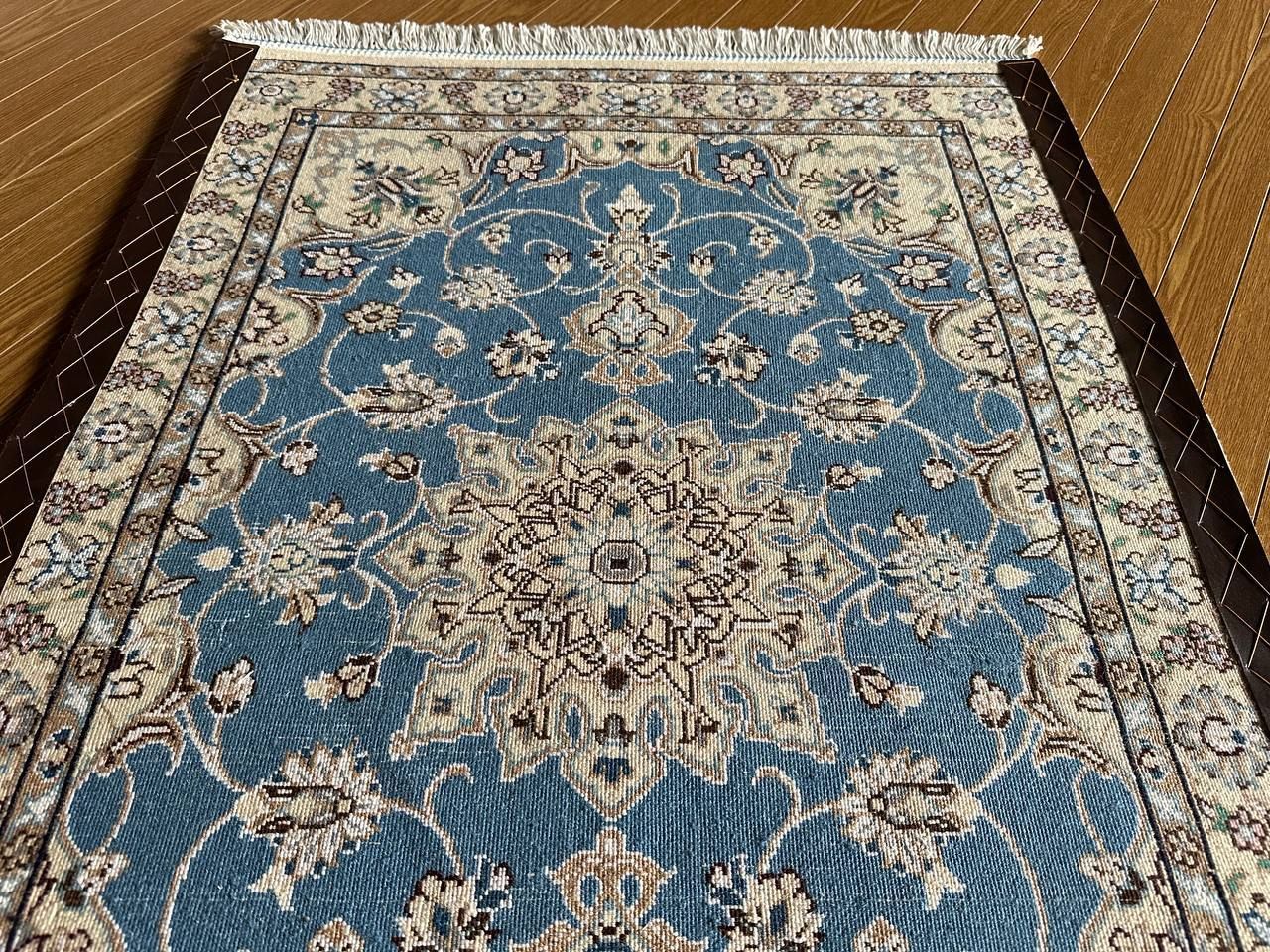 ペルシャ絨毯 セネラグ ペルシャ絨毯 ナイン産 ノーラ 玄関マット 120x82cm エスリム柄
