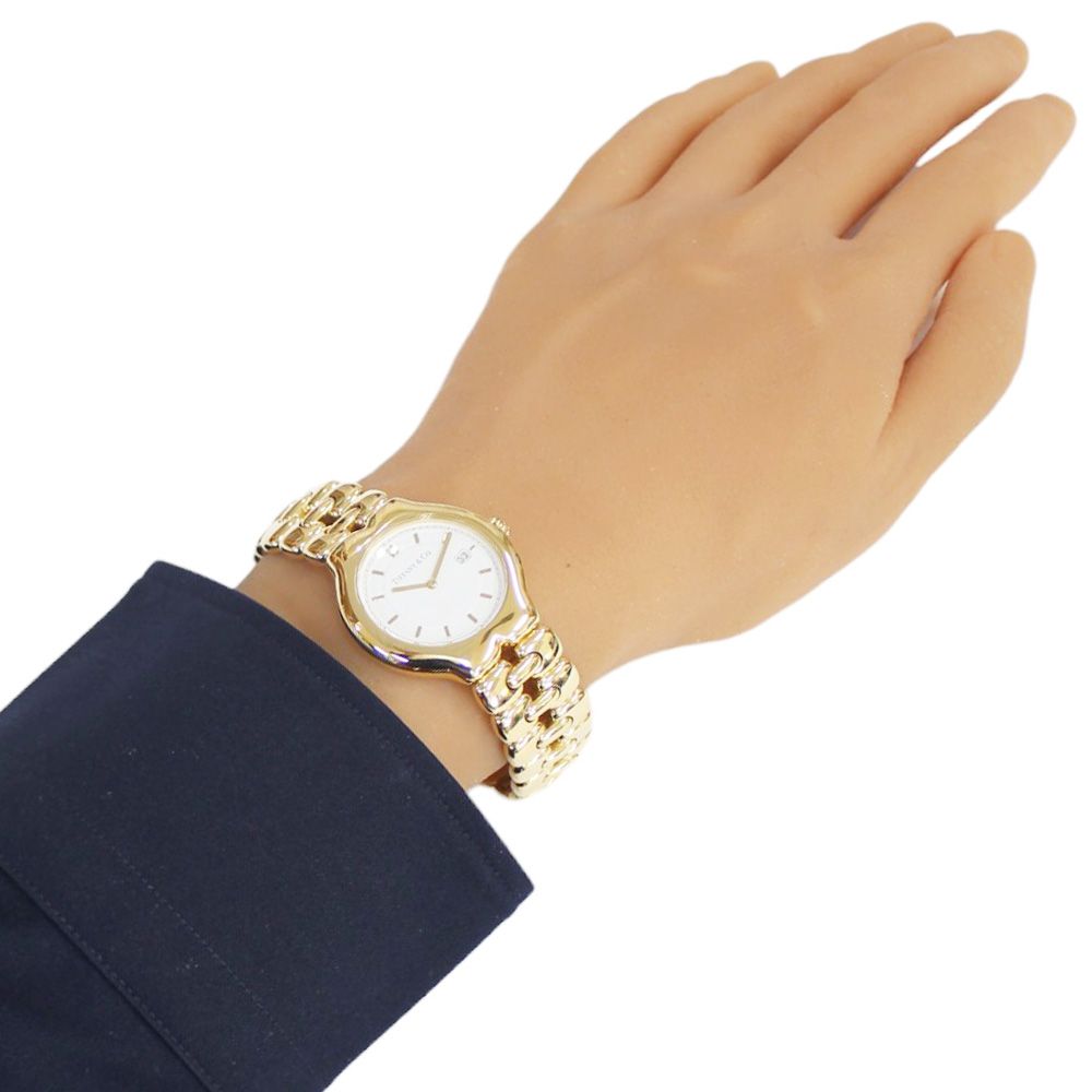ティファニー ティソロ 腕時計 時計 18金 K18イエローゴールド M0133 クオーツ ユニセックス 1年保証 TIFFANY&Co. 中古  ティファニー