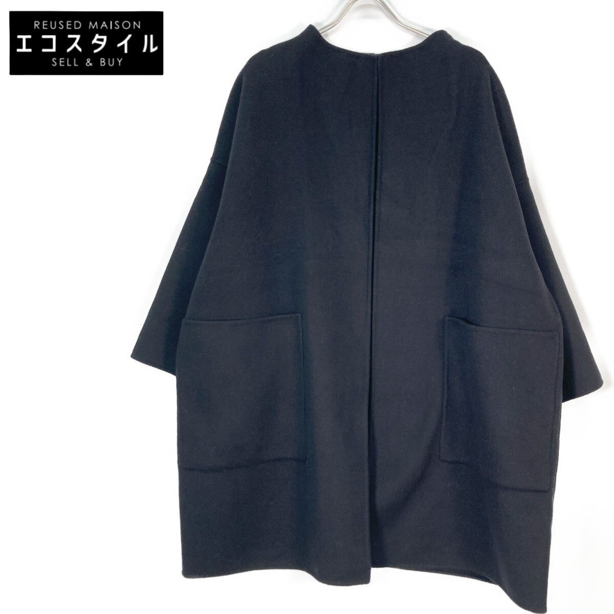 新品　ドレステリア　リバーコート DRESSTERIOR ドレステリア ﾌﾞﾗｯｸ ﾉｰｶﾗｰ ﾘﾊﾞｰｼｮｰﾄｺｰﾄ 38 - メルカリ